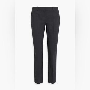 Theory, Wool-blend slim-leg cropped pants, color Charcoal, size 6